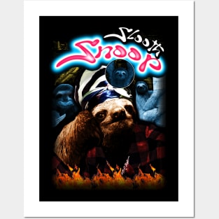 Snoop sloth vintage 90s bootleg design Posters and Art